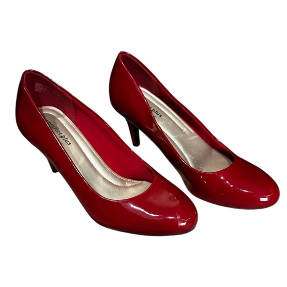 Women’s Comfort Plus by Predictions Red Heel Patten Leather Round Toe Sz 8.5W - Picture 4 of 11
